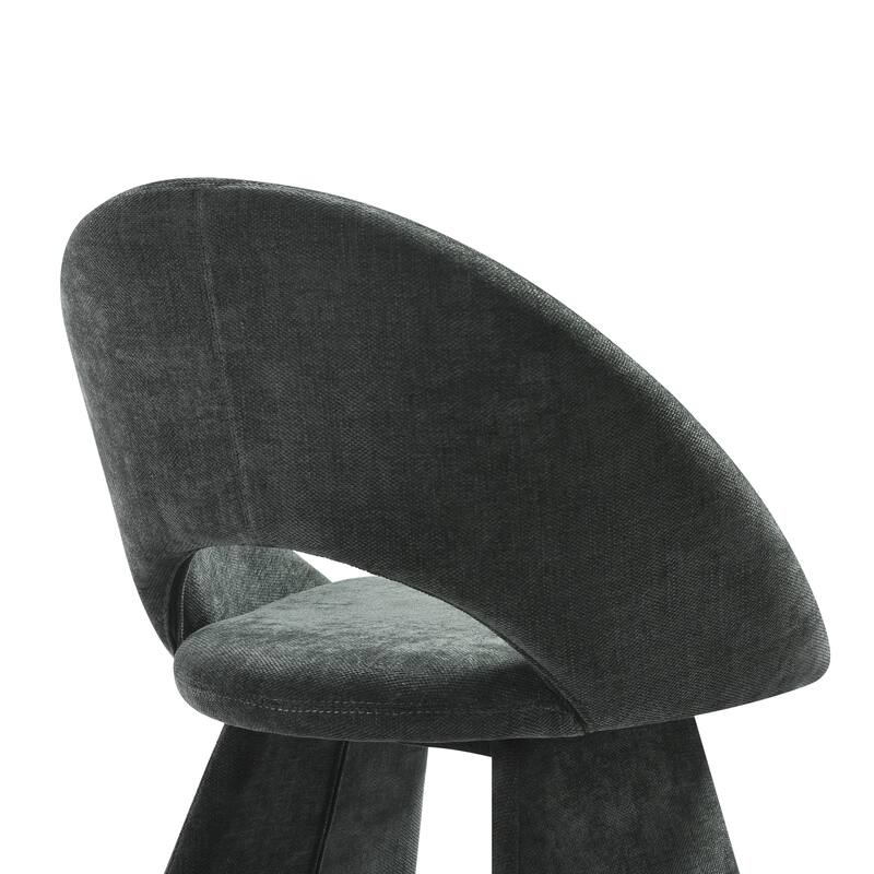 Angelina Modern Curved Back Forest Green Upholstered Dining Chair - Set of 2