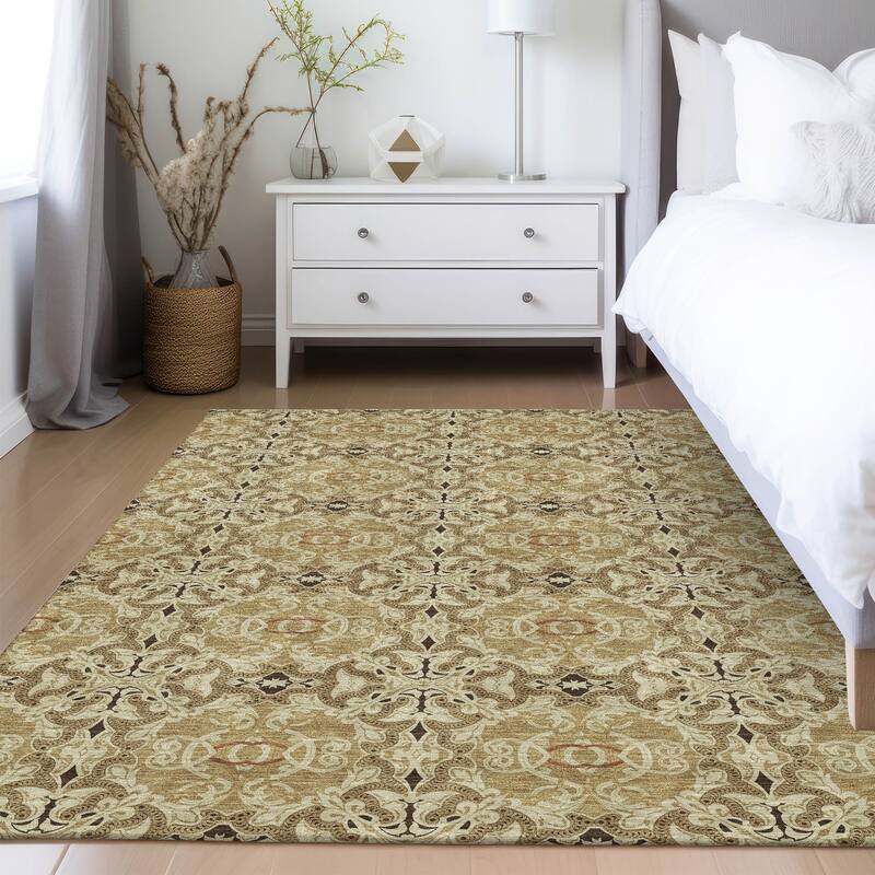 Machine Washable Indoor/ Outdoor Chantille Traditional Medallions Rug