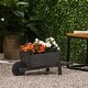 preview thumbnail 2 of 11, Wooden Wheelbarrow Planter Pot Garden Dark Grey Cart Planter Box