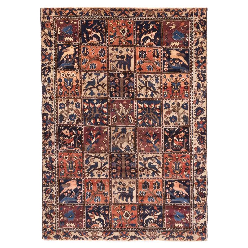 ECARPETGALLERY Hand-knotted Kayseri Vintage Dark Red Wool Rug - 4'5 x 6'7