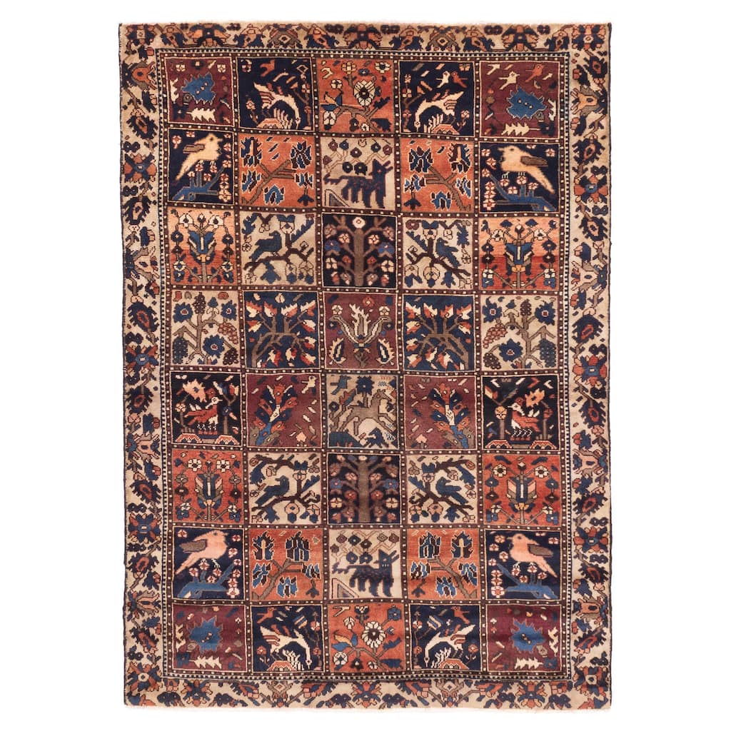 ECARPETGALLERY Hand-knotted Kayseri Vintage Dark Red Wool Rug - 4'5 x 6'7