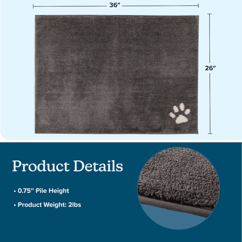 PETMAKER Dog Door Mat - Absorbent Mat for Muddy Paws and Wet Shoes