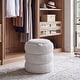 preview thumbnail 1 of 26, Adeco 16" Round Upholstered Storage Ottoman with Wood Lid Beige-Boucle