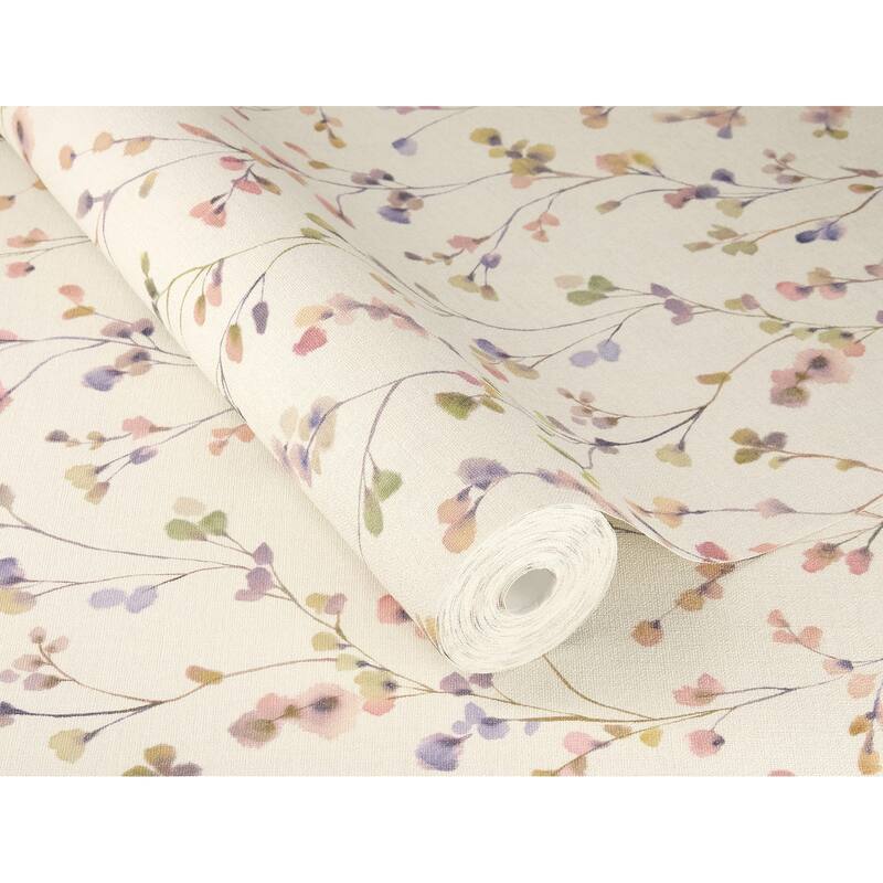 A-Street Prints Romy Pink Springtime Trail Wallpaper