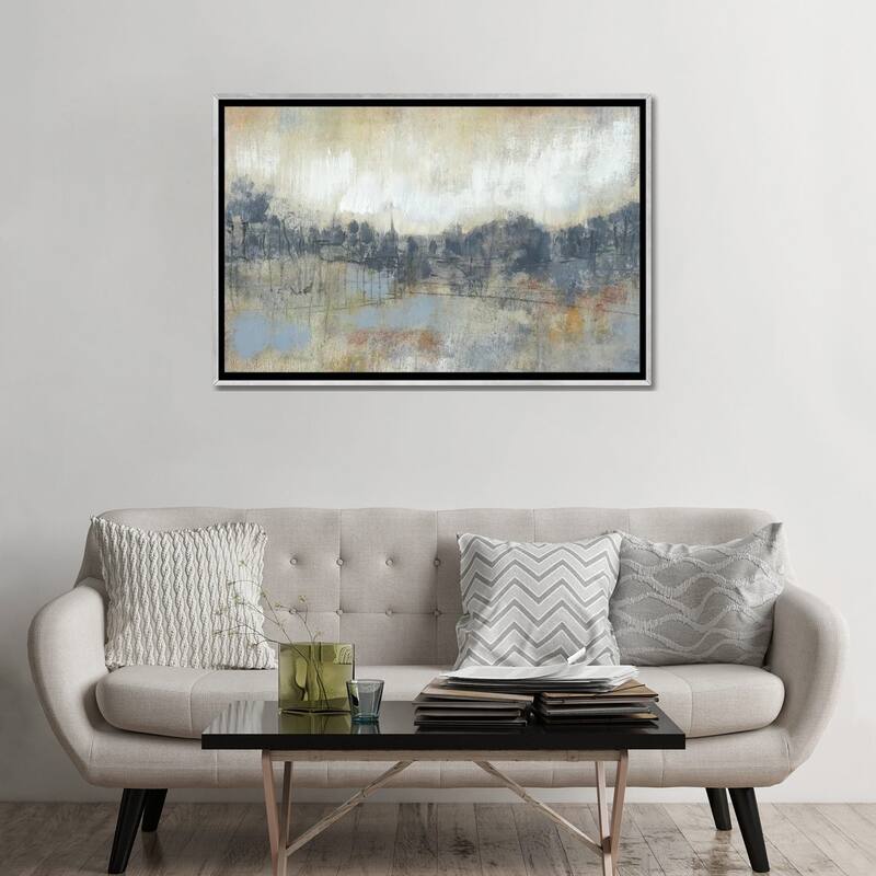 iCanvas "Cool Grey Horizon I" by Jennifer Goldberger Framed