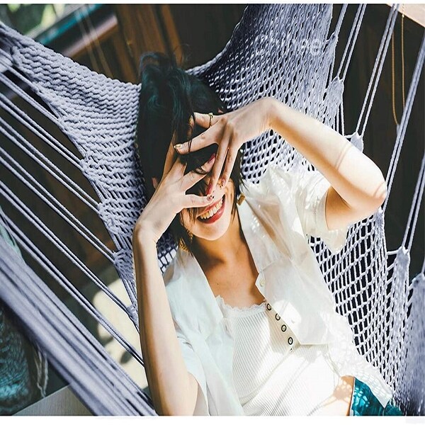 Krazy outdoors mayan hammock chair large cotton on sale rope hanging chair swing with wood bar