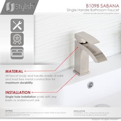 Sabana Single Handle 7" Brushed Nickel Bathroom Faucet