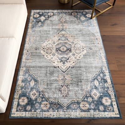 Nuloom Kallipoe Medallion SplashGuard Machine Washable Area Rug