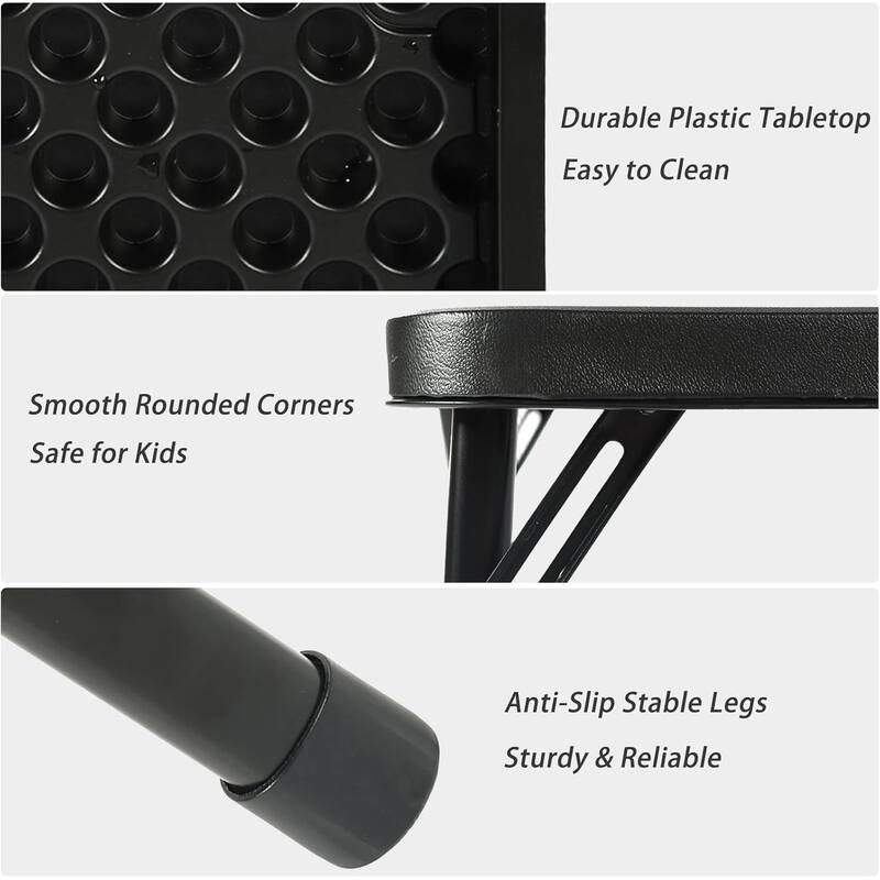 HOMYLIN 34" Square Folding Table with Sturdy Frame for Indoor/Outdoor