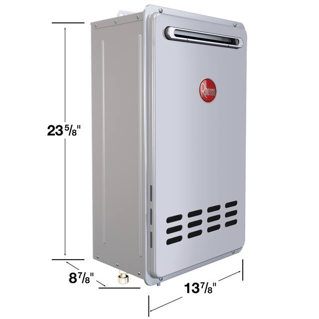 Rheem Non-Condensing 8.4GPM Outdoor Natural Gas Tankless Water Heater - 14x10x26