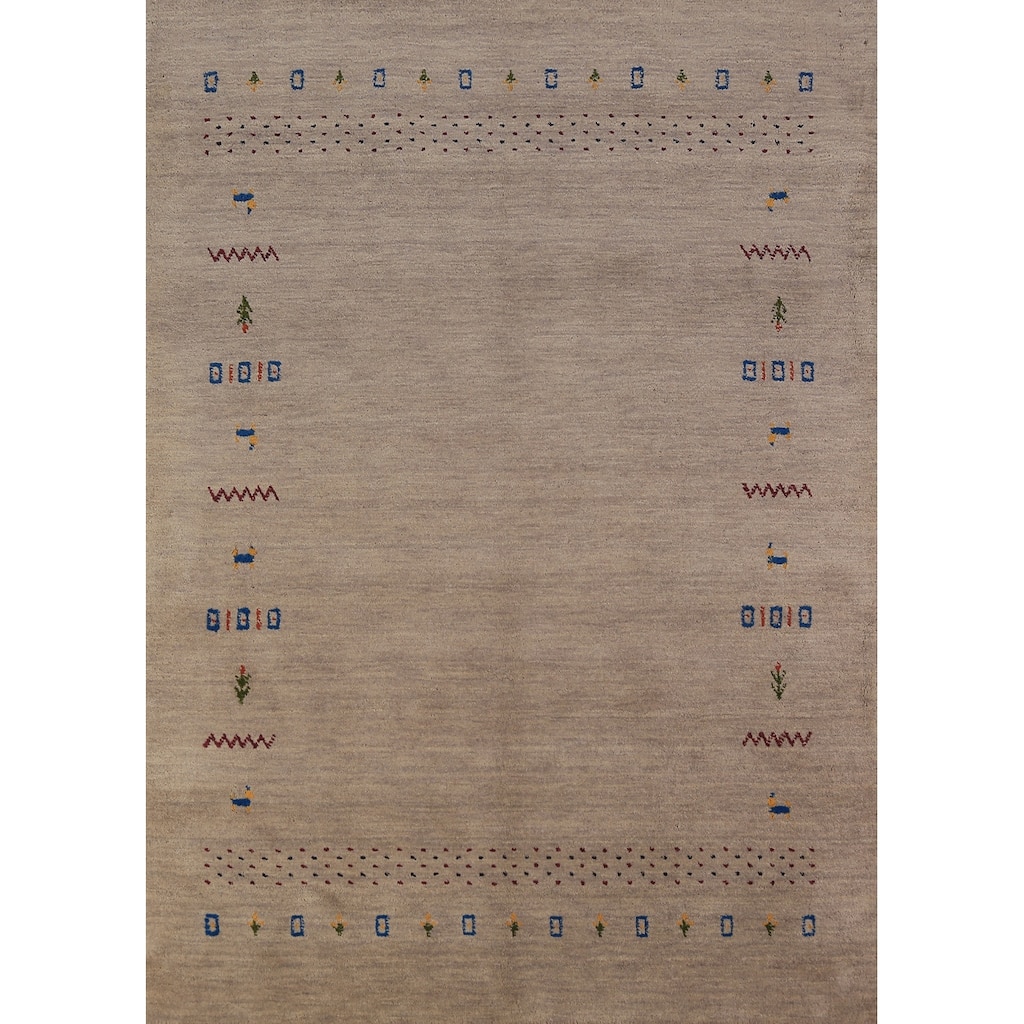 Gabbeh Oriental Area Rug Handmade Multi-Color Wool Carpet - 4'9" x 6'6"