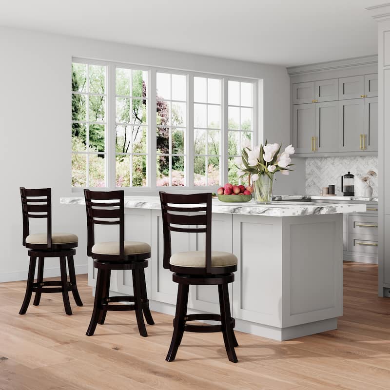 DTY Indoor Living Granby 4-Slat Back Swivel Stool