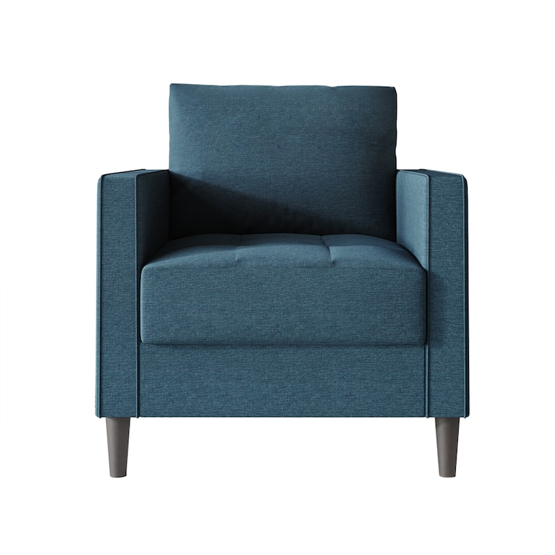 CraftPorch Contemporary Minimalist Linen Upholstered Arm Chair - Blue