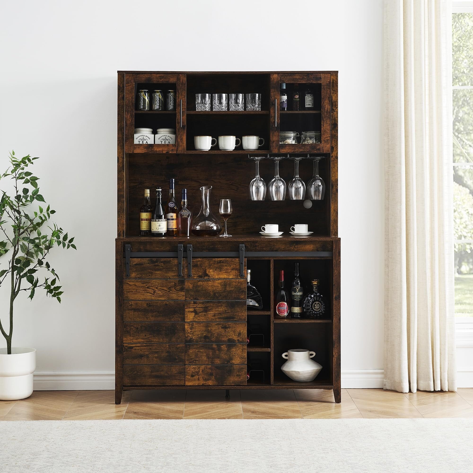 Farmhouse Wine Cabinet Dining Room Kitchen Cabinet with Wine Rack On Sale Bed Bath Beyond 39915286