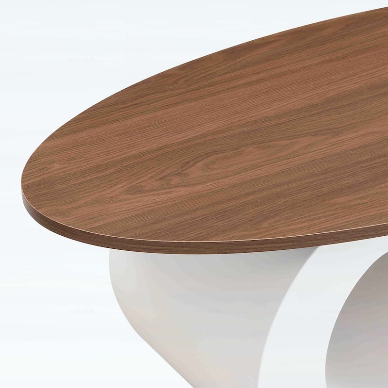 Nesting Coffee Table Set of 2,Industrial Design for Living Rooms,Combines Luxury and Functionality with Oval and Round Shapes