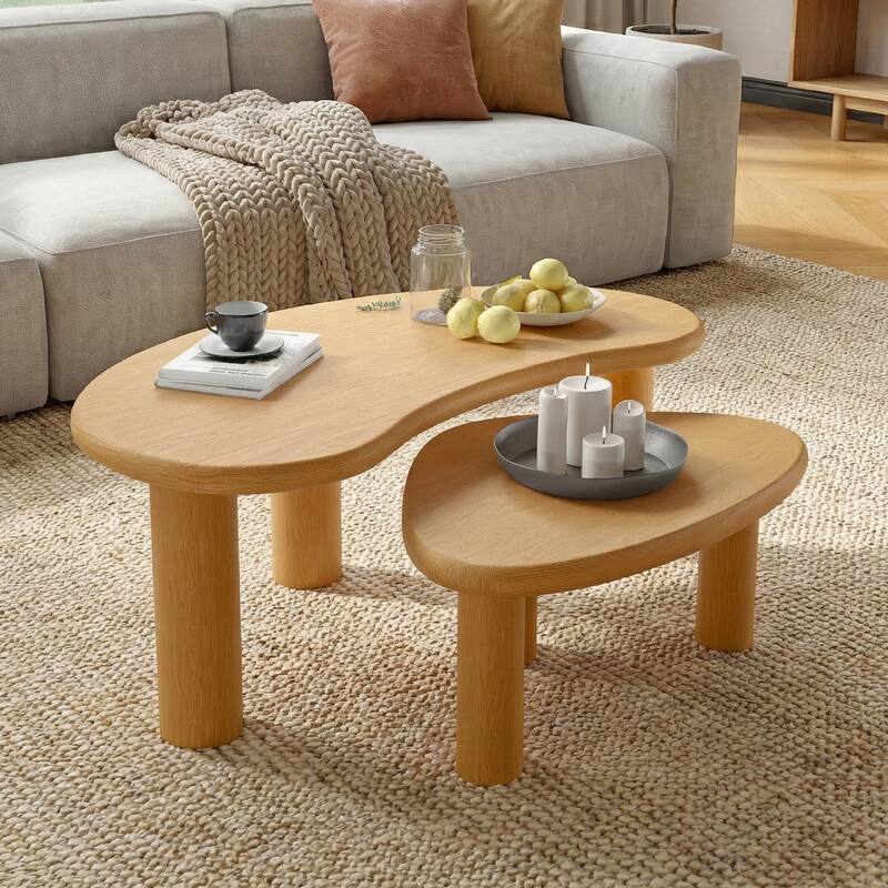 Scandinavian Solid Wood Nesting Coffee Tables - Nested Design - 48*25