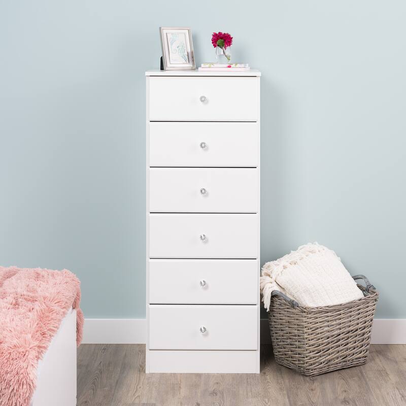 Prepac Astrid 6 Drawer Dresser for Bedroom, Tall Chest of Drawers, Bedroom Furniture, Clothes Storage and Organizer