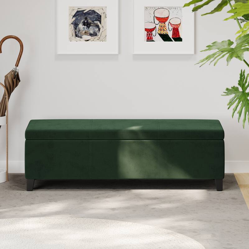 Premium Velvet Storage Ormans Bench Doubles as a Coffee Table in the Living Room