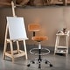 preview thumbnail 2 of 54, Adjustable Rolling Work Stool with Faux Leather Seat and Foldable Footrest, Versatile Stool for Home Office, Vanity,