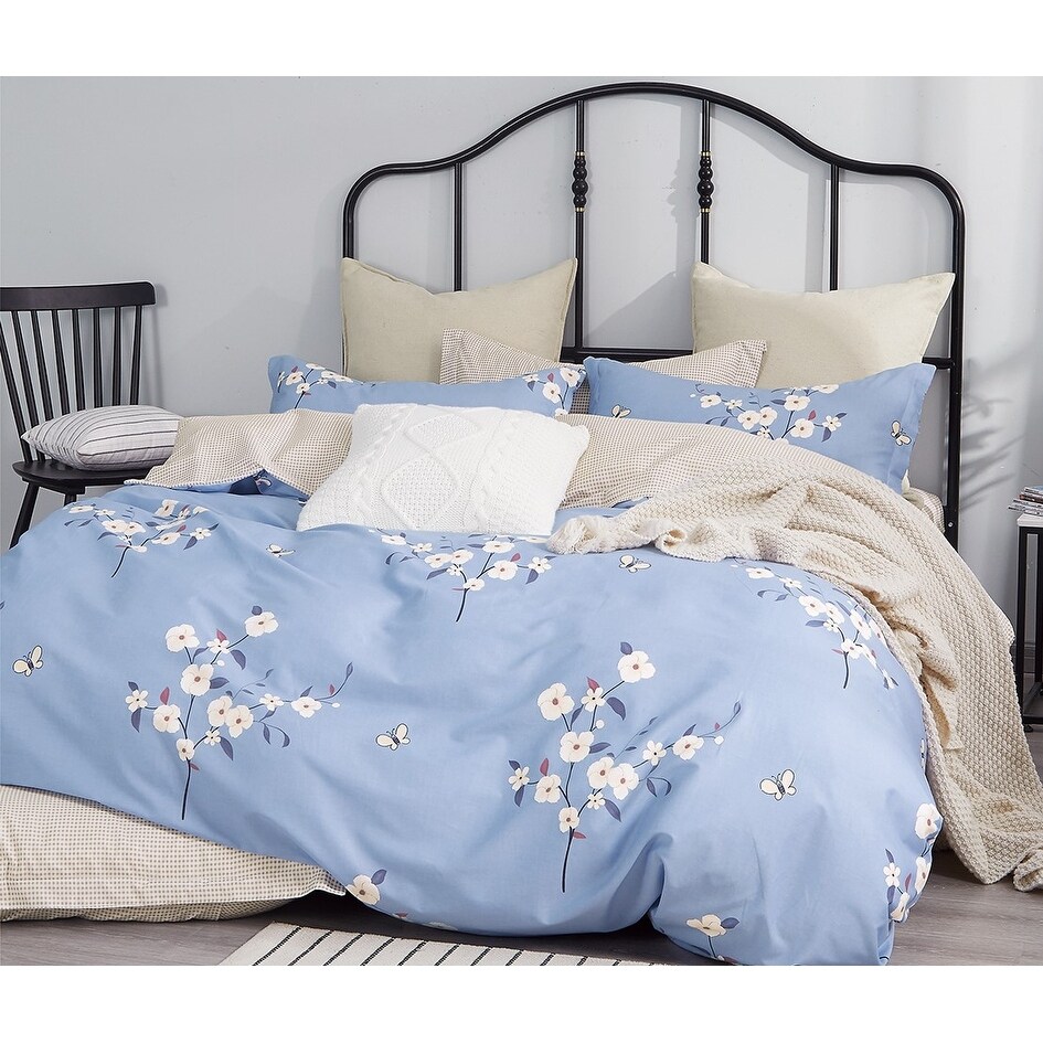 Shop Elora Reversible 100 Cotton Comforter Set Overstock 31705362 Blue White Red Full Queen
