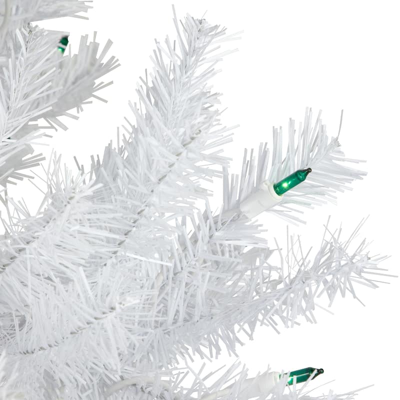 6.5' Pre-Lit Slim Geneva White Spruce Artificial Christmas Tree