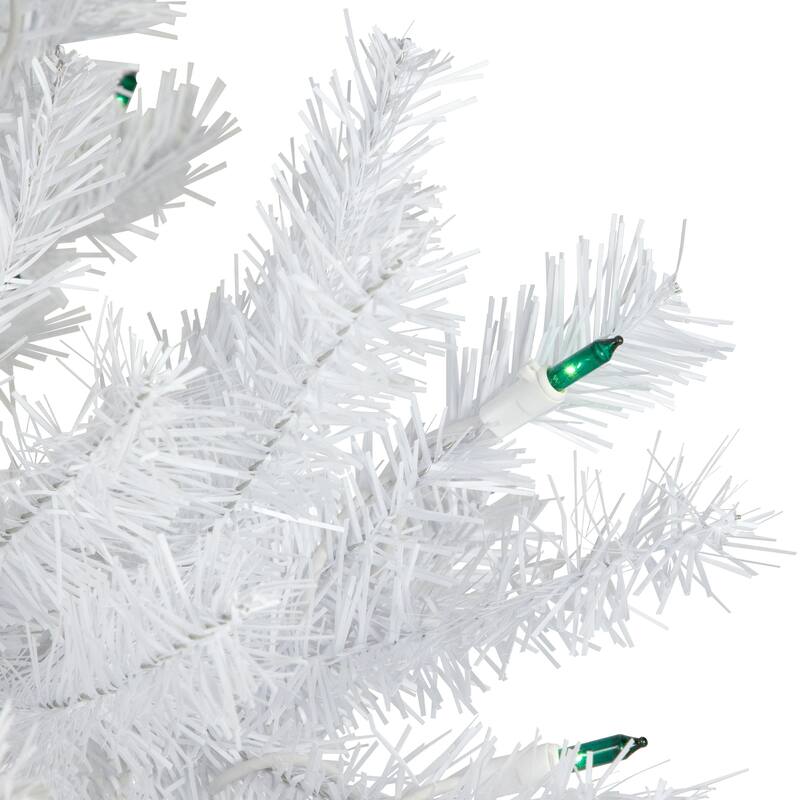 6.5' Slim Geneva White Spruce Artificial Christmas Tree Green Lights - 6.5 Foot