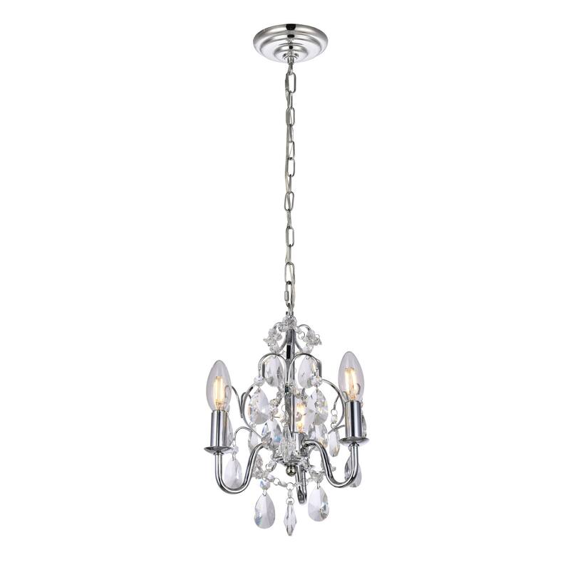 Elegant Lighting Kaede 3 Light 9-1/2" Crystal Chandelier