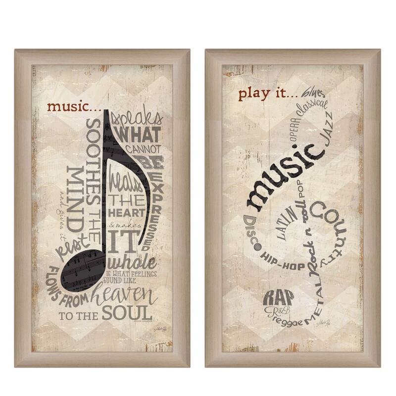 TrendyDecor4U Contemporary "Music Collection" 2-Piece Vignette by Marla Rae