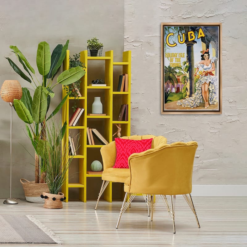 Stupell Cuba Travel Advertisement Framed Floater Canvas Wall Art Design By Marcus Jules