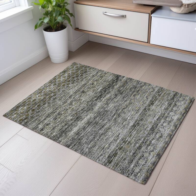 Premium Washable Super Soft Ombre Moroccan Mayfield Rug - Pewter - 1'8" x 2'6"