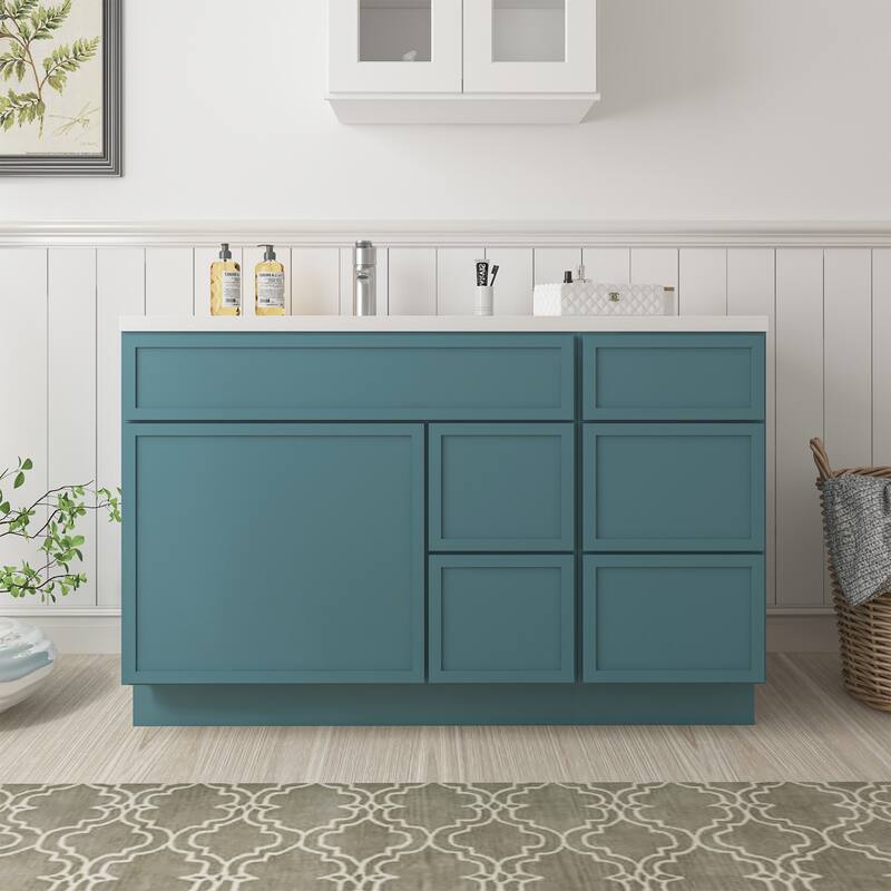 Vanity Art 51" Birch Freestanding Bathroom Vanity Cabinet without Top - Green