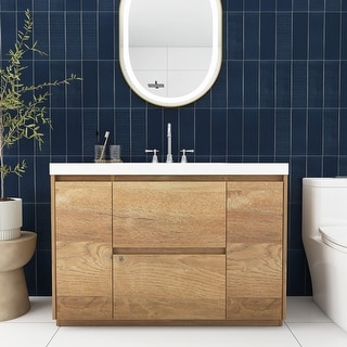Floating Bathroom Vanity with Integrated Resin Top
