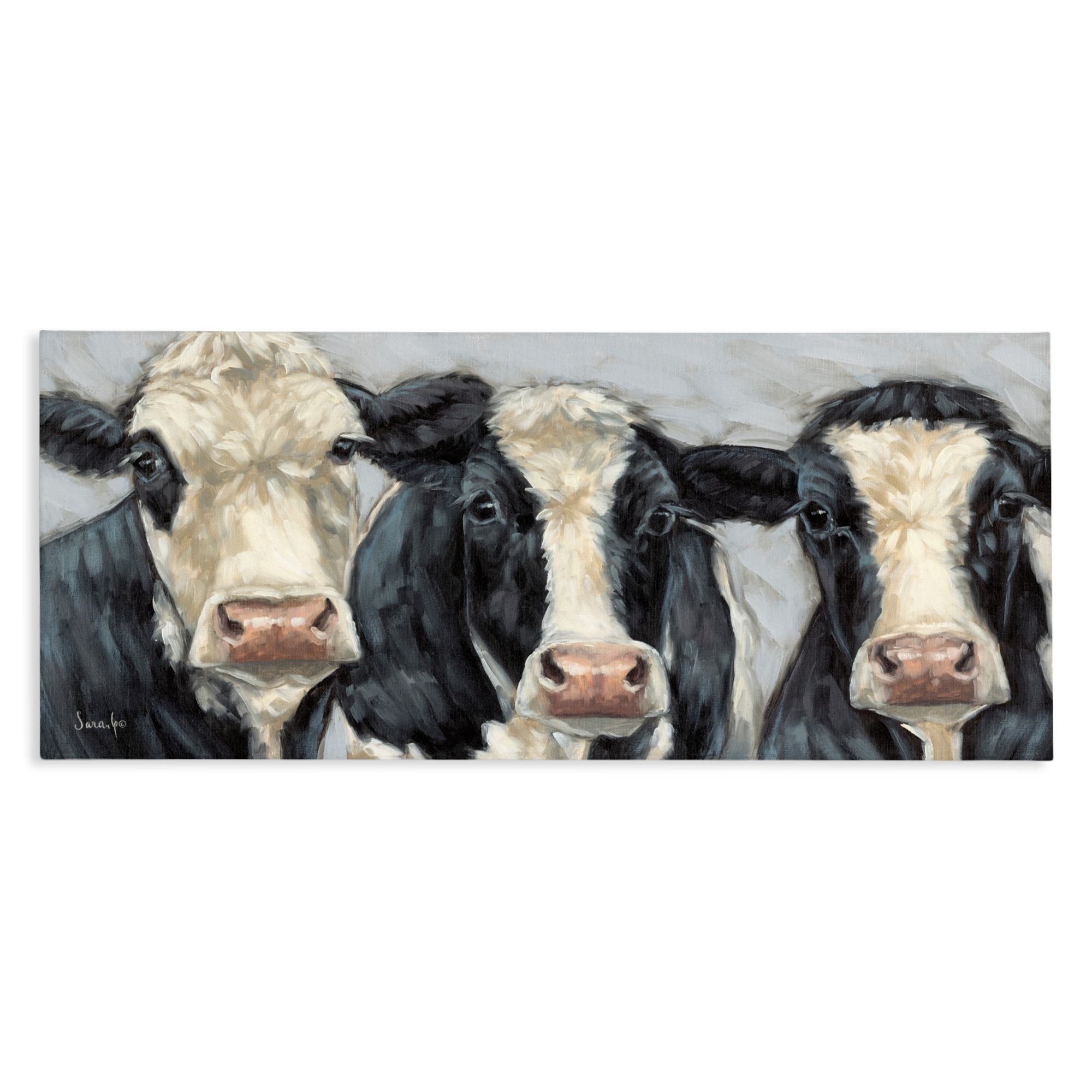 Stupell Ink & Ivory Cow Trio Canvas Wall Art Design By Sara G. Designs