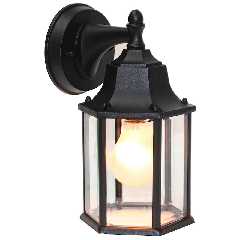 Shekinah 1 Light Outdoor Wall Lantern in Black Finish