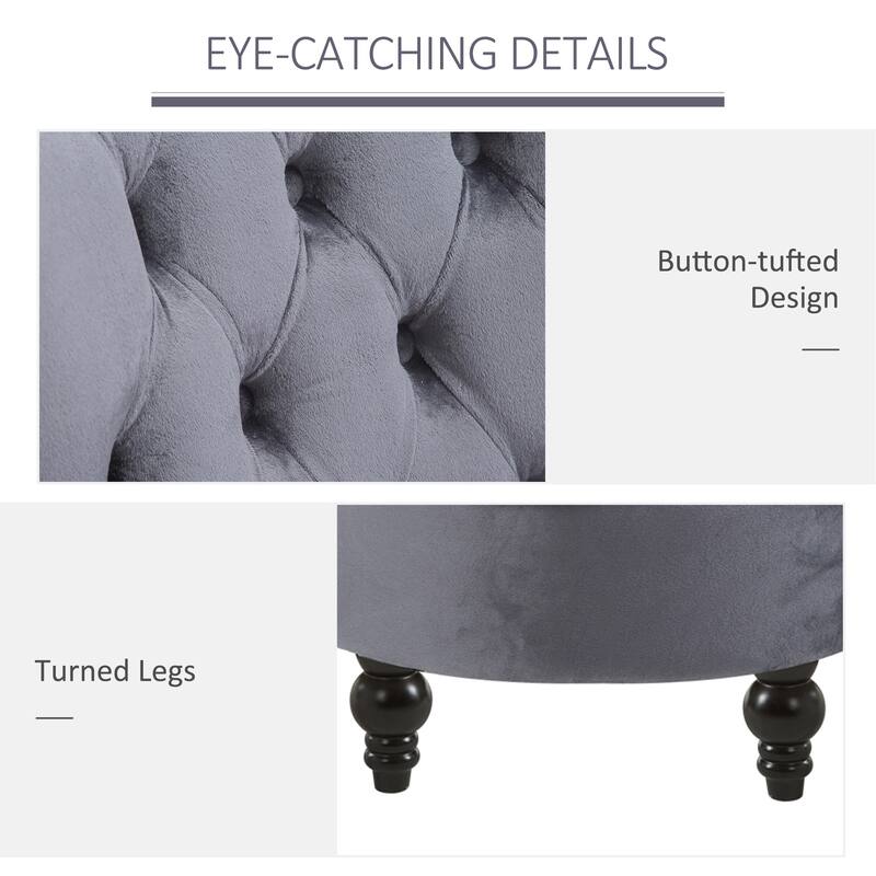 HOMCOM 45-inch Tufted High Back Velveteen Accent Chair