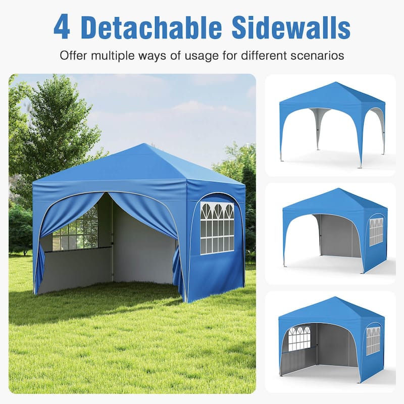 Costway 10 X 10 FT Pop up Canopy Tent Outdoor Easy Setup Sunshade with - See Details