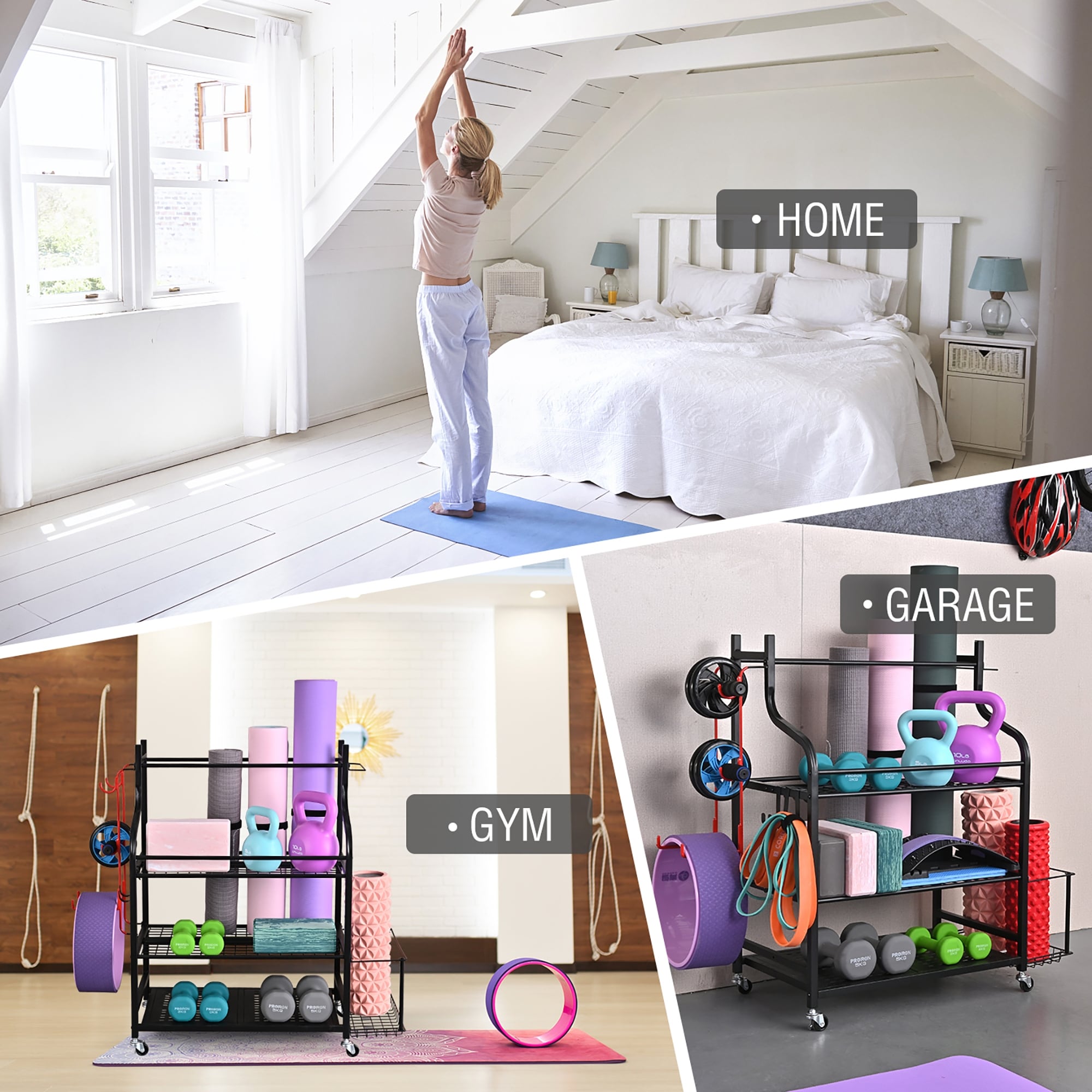 Yoga Mat Storage Racks,Home Gym Storage Rack for Dumbbells
