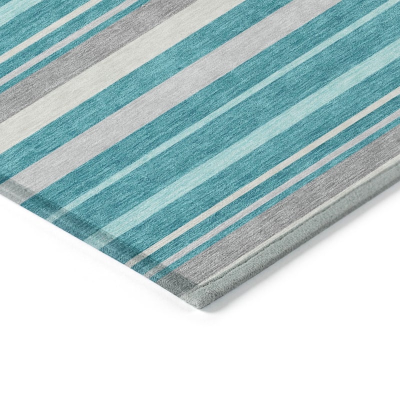 Machine Washable Indoor/ Outdoor Chantille Contemporary Stripes Rug