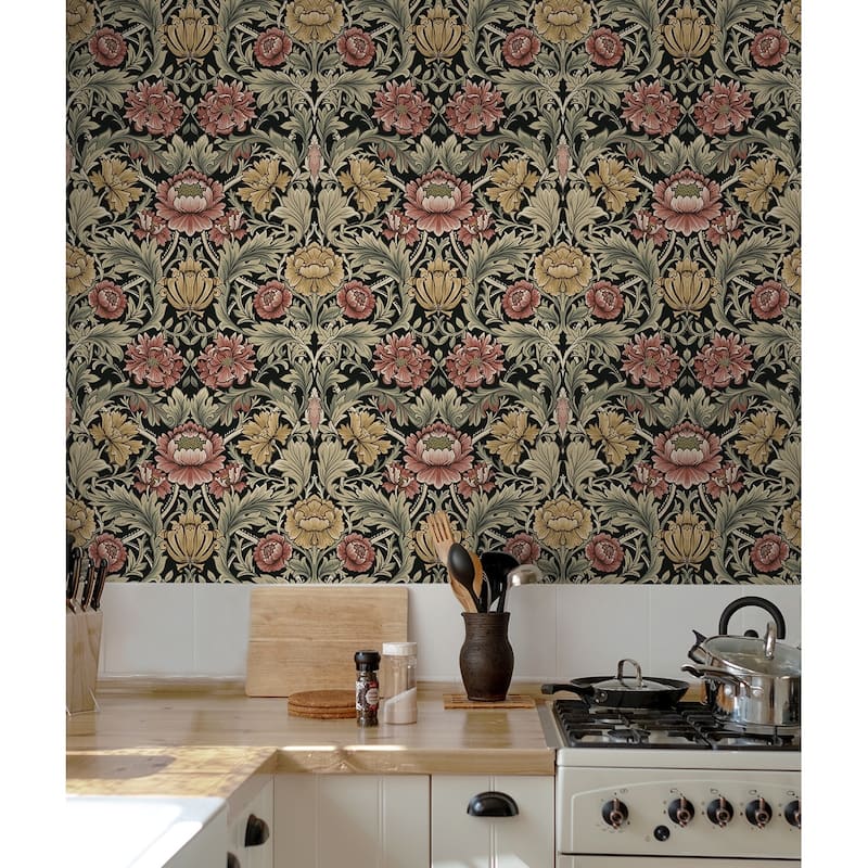 Harry & Grace Acanthus Floral Cameo Peel and Stick Wallpaper