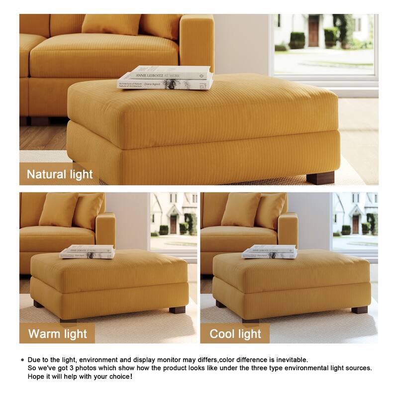 Rectangular Corduroy Oversized Ottoman