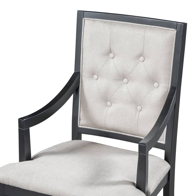 5-Piece Round Dining Set, Extendable Dining Table with 4 Cushioned Chairs, Kitchen Table Set for Dining Room