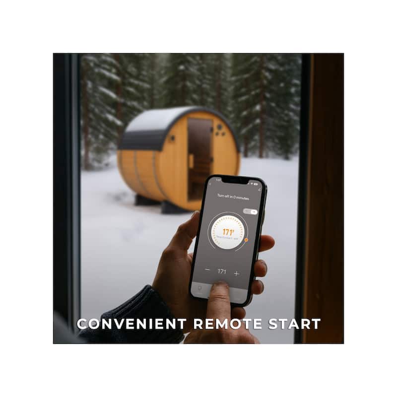 Backyard Discovery Paxton 4-6 Person Outdoor Barrel Sauna, 9kW Heater