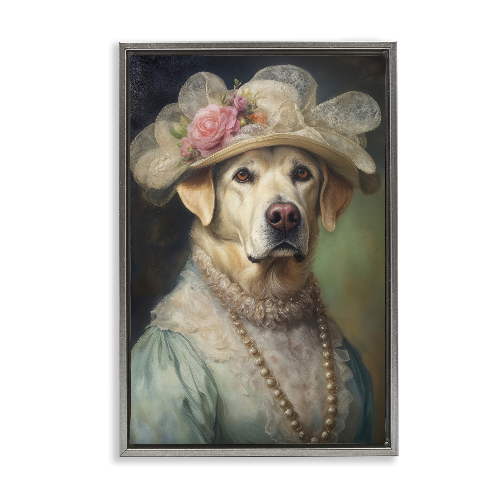 Stupell Elegant Yellow Labrador Framed Floater Canvas Wall Art Design By Wumples