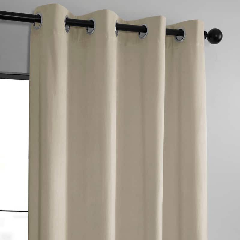 Exclusive Fabrics Basic Deluxe Velvet Curtains Pair - 2 Panels - Grommet Room Darkening Curtains