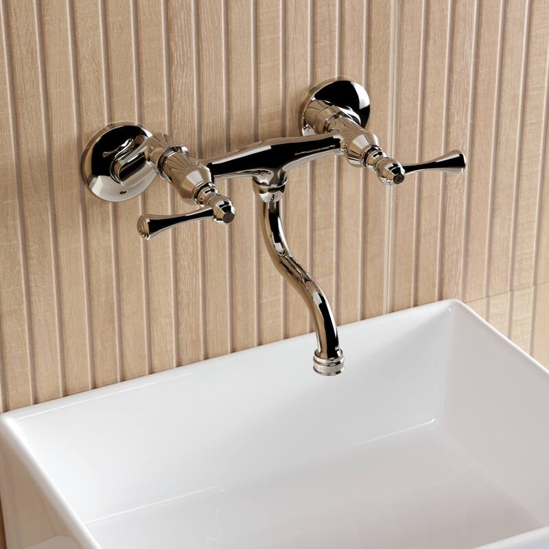 Kingston Brass Kingston Two-Handle 2-Hole Wall Mount Bathroom Faucet