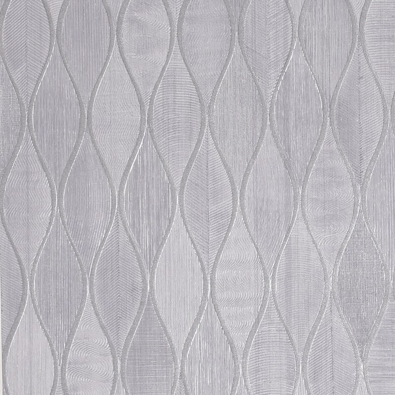 Ogee Silver Heavyweight Vinyl Wallpaper