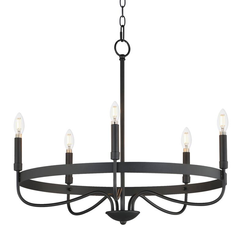 Maxim 14495 Frankie 5 Light 26" Wide Taper Candle Style Chandelier - Black