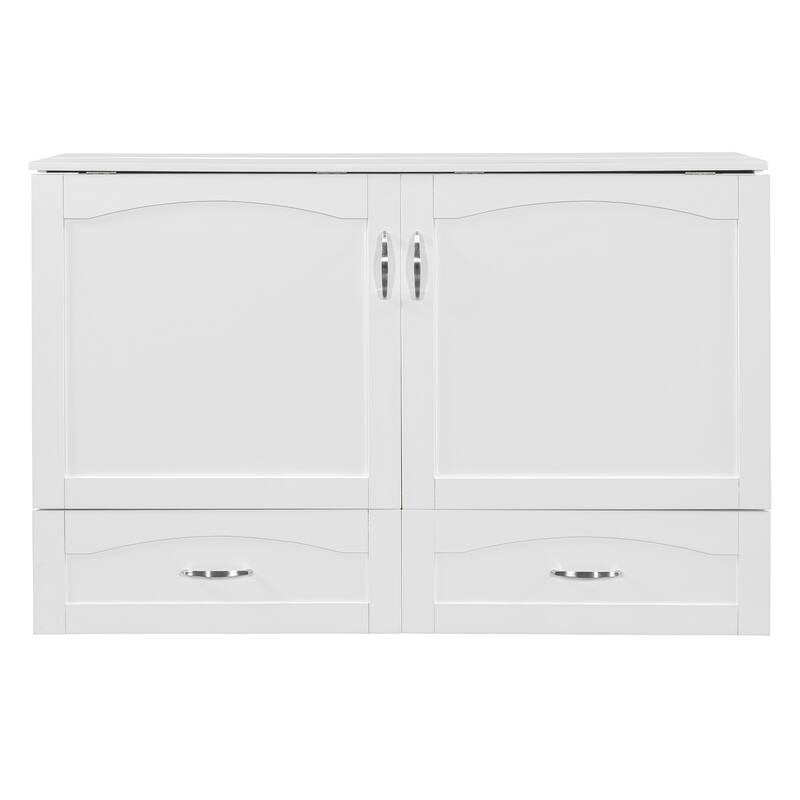 Queen Size Murphy Bed Wall Bed with drawer and a set of Sockets & USB Ports