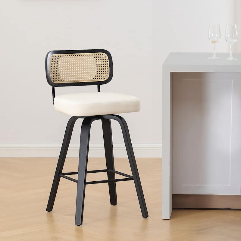 26"/29" Swivel Counter/Bar Stools with Black Bentwood Legs