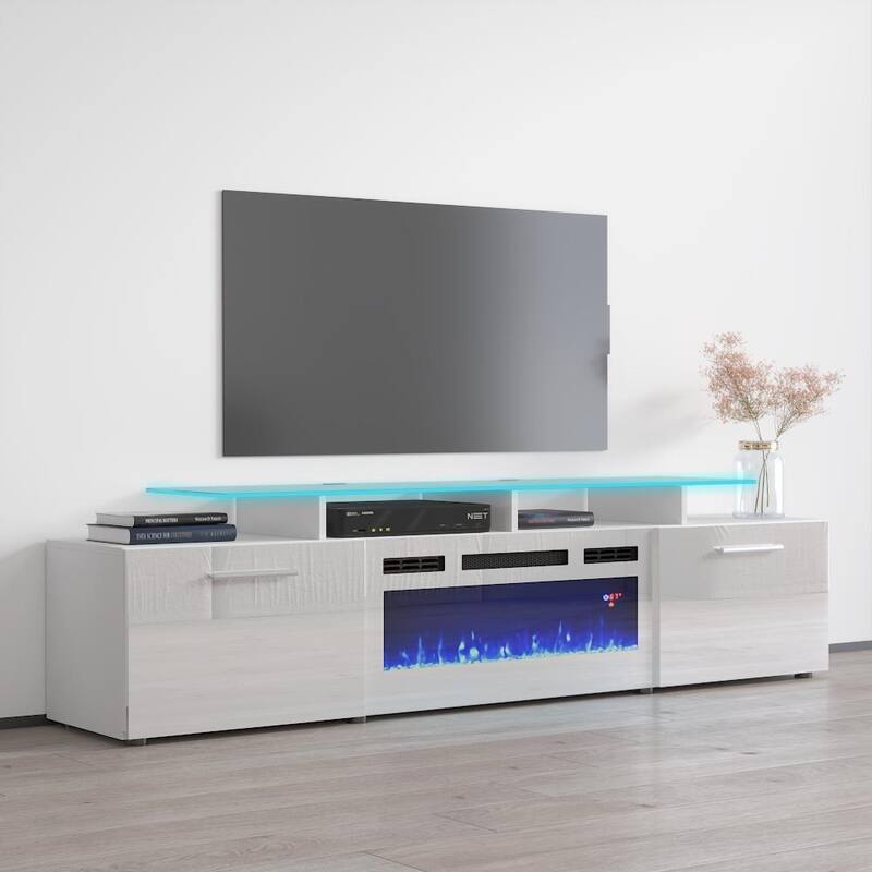 Rova WH-EF Electric Fireplace Modern 75" TV Stand